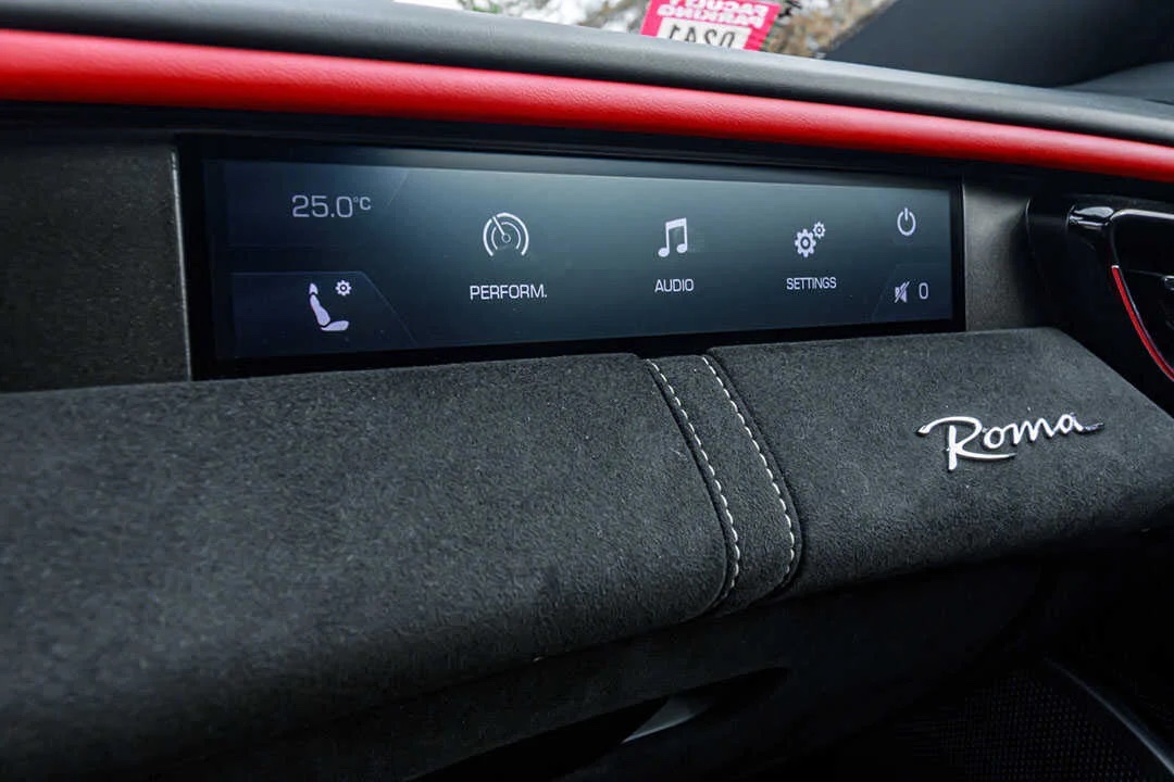 Ferrari Roma for Rent From Long Island Exotic Cars Interior Passanger Controls